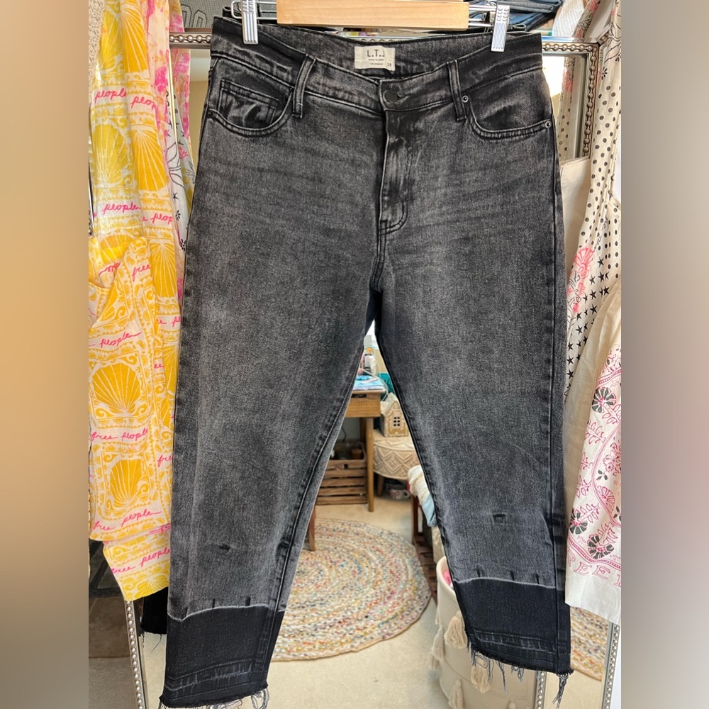 L.T.J. Letter to Juliet Los Angeles Black Two-Tone Jeans Size 28
